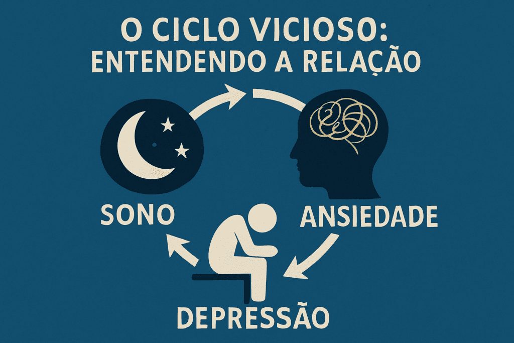 Uma pessoa sentada na beira da cama de manhã cedo parecendo exausta e desanimada O Ciclo Vicioso