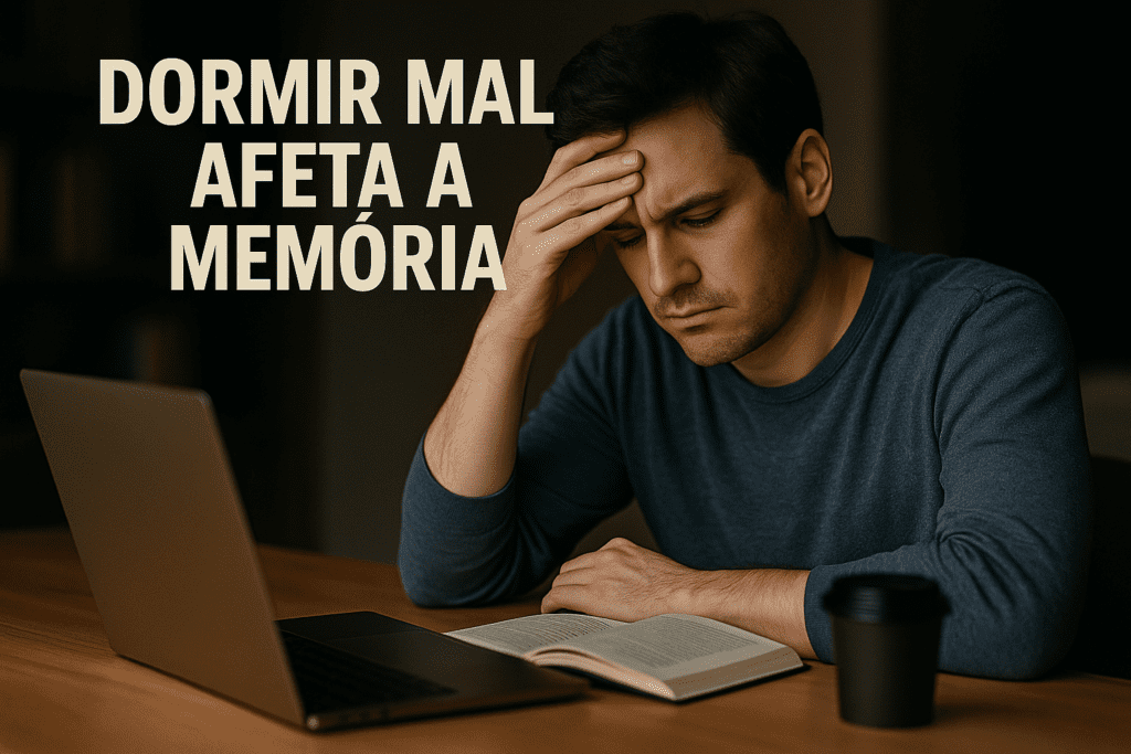 Homem com dificuldade de concentração Dormir Mal Afeta a Memória