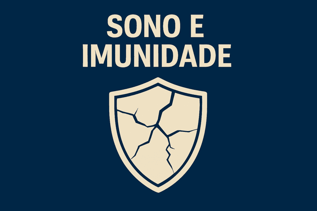 "Ilustração de escudo representando sistema imunológico enfraquecido pelos efeitos da falta de sono"