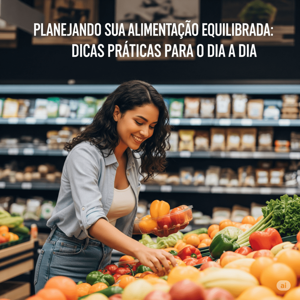 Pessoa planejando refeições saudáveis, com lista de compras e ingredientes frescos, para uma alimentação equilibrada e organizada no dia a dia