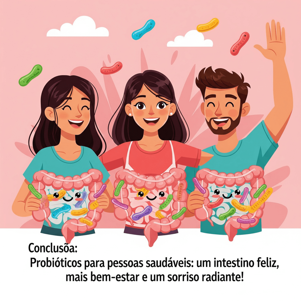 mostrando pessoas saudáveis e um intestino feliz, simbolizando bem-estar e um estilo de vida mais saudável.