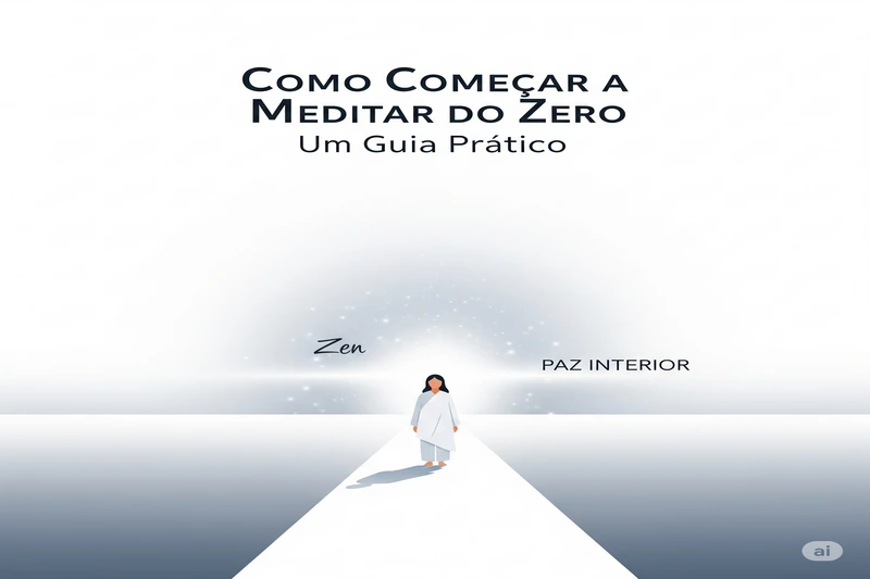Pessoa caminhando em um caminho iluminado em direção à Paz Interior e Zen, simbolizando o início da meditação para iniciantes.